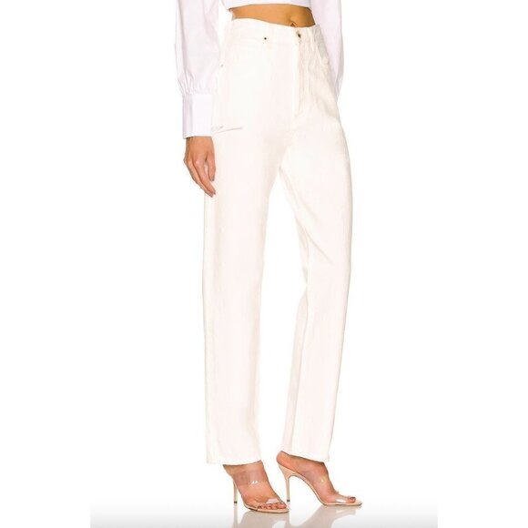 Goldsign Myra Straight Leg High Rise Jean Calla White Womens Size 28 - Picture 2 of 16